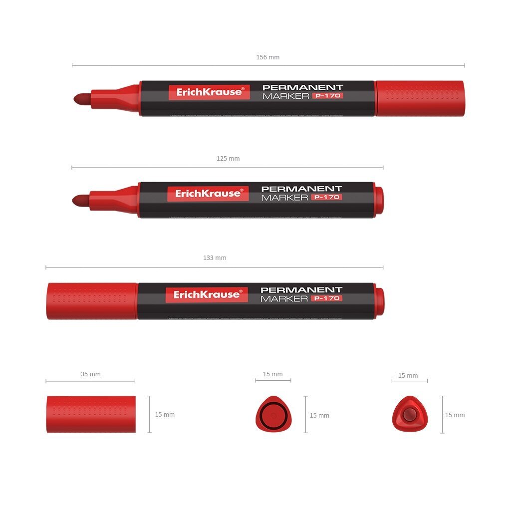 Marker Erich Krause P-170 permanent, punane hind ja info | Kirjatarbed | kaup24.ee