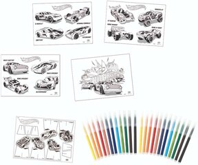 Loominguline komplekt Hot Wheelsi markerite ja värvimisraamatuga hind ja info | Poiste mänguasjad | kaup24.ee
