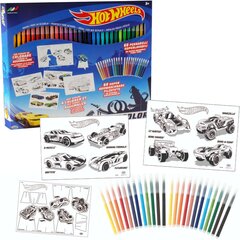 Loominguline komplekt Hot Wheelsi markerite ja värvimisraamatuga цена и информация | Игрушки для мальчиков | kaup24.ee