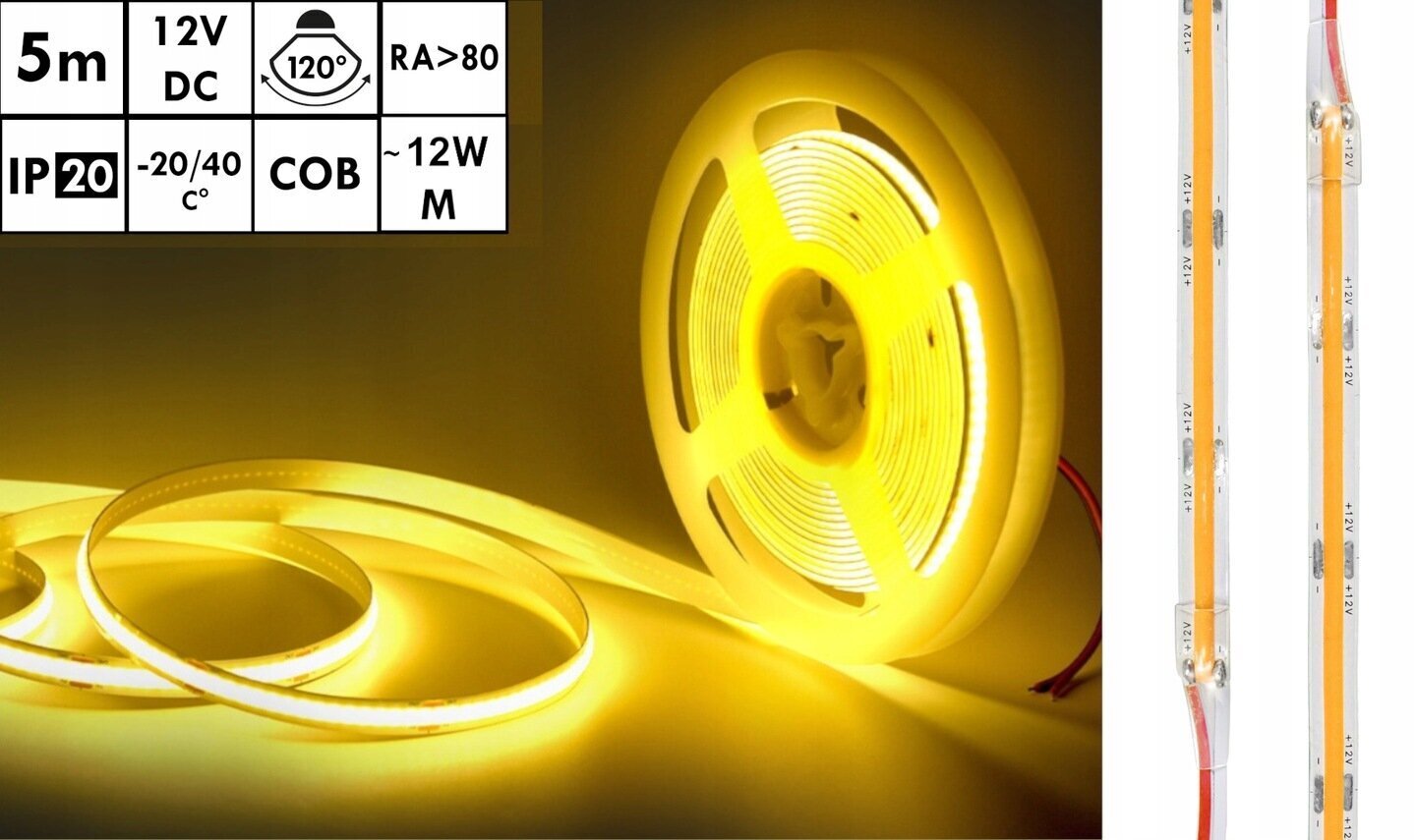 LED riba Neoon COB 12 V, 5m цена и информация | LED ribad | kaup24.ee