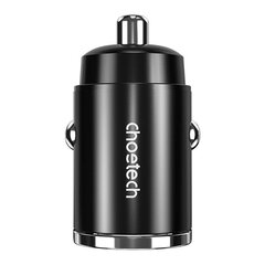 Car Charger Choetech TC0006 1x USB-A, 1x USB-C 30W PD 3.0 (black) цена и информация | Зарядные устройства для телефонов | kaup24.ee