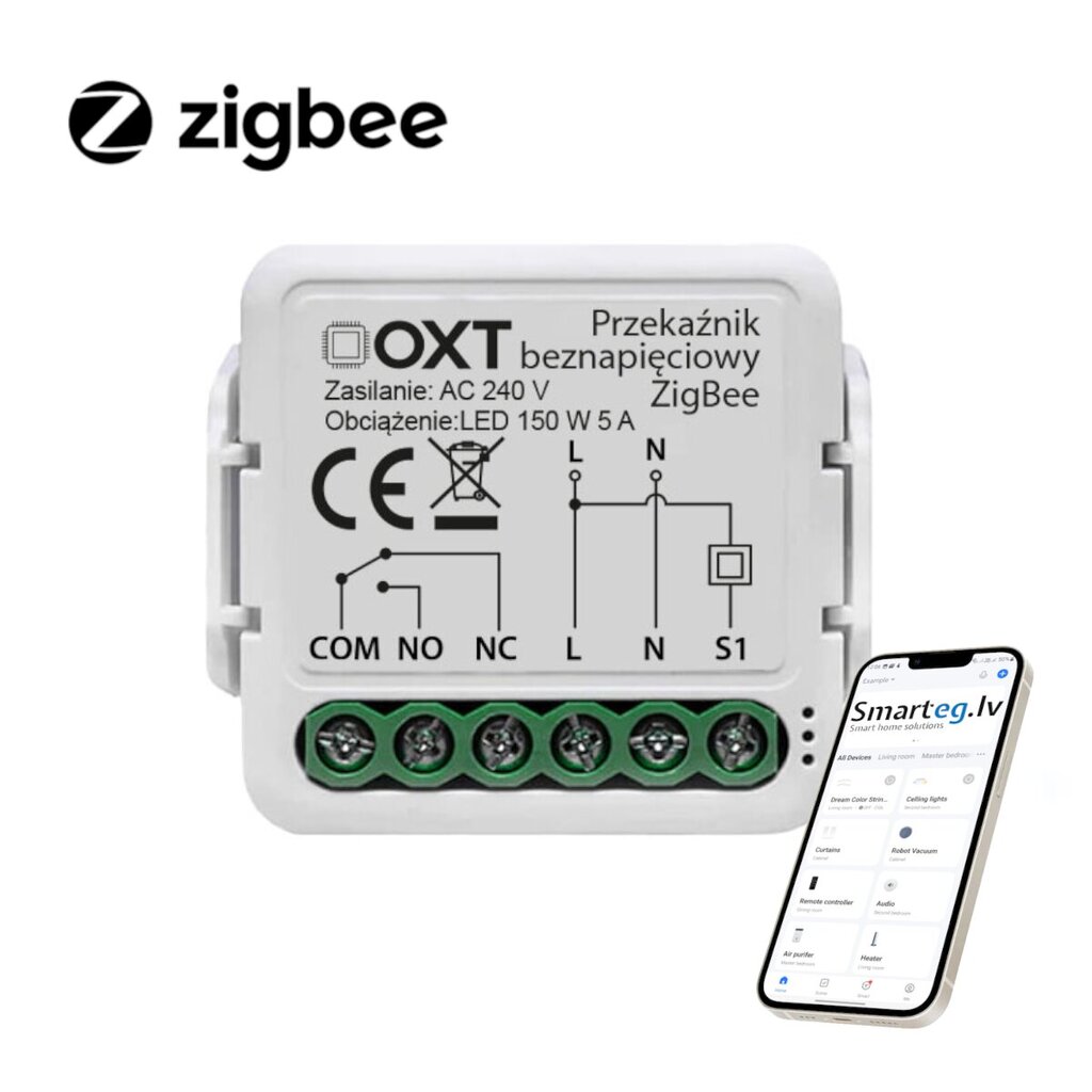 Relee moodul Zigbee 1 nupuga 5A цена и информация | Nutiseadmed ja aksessuaarid | kaup24.ee