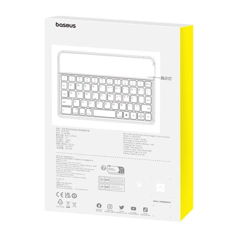 Baseus kaitseümbris Magnetic Keyboard Case Brilliance for Pad Mini 6 8.3″, must hind ja info | Tahvelarvuti kaaned ja kotid | kaup24.ee