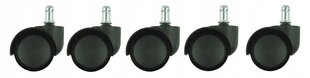 Комплект из 5 колес, черный цвет цена и информация | Колесики для мебели | kaup24.ee