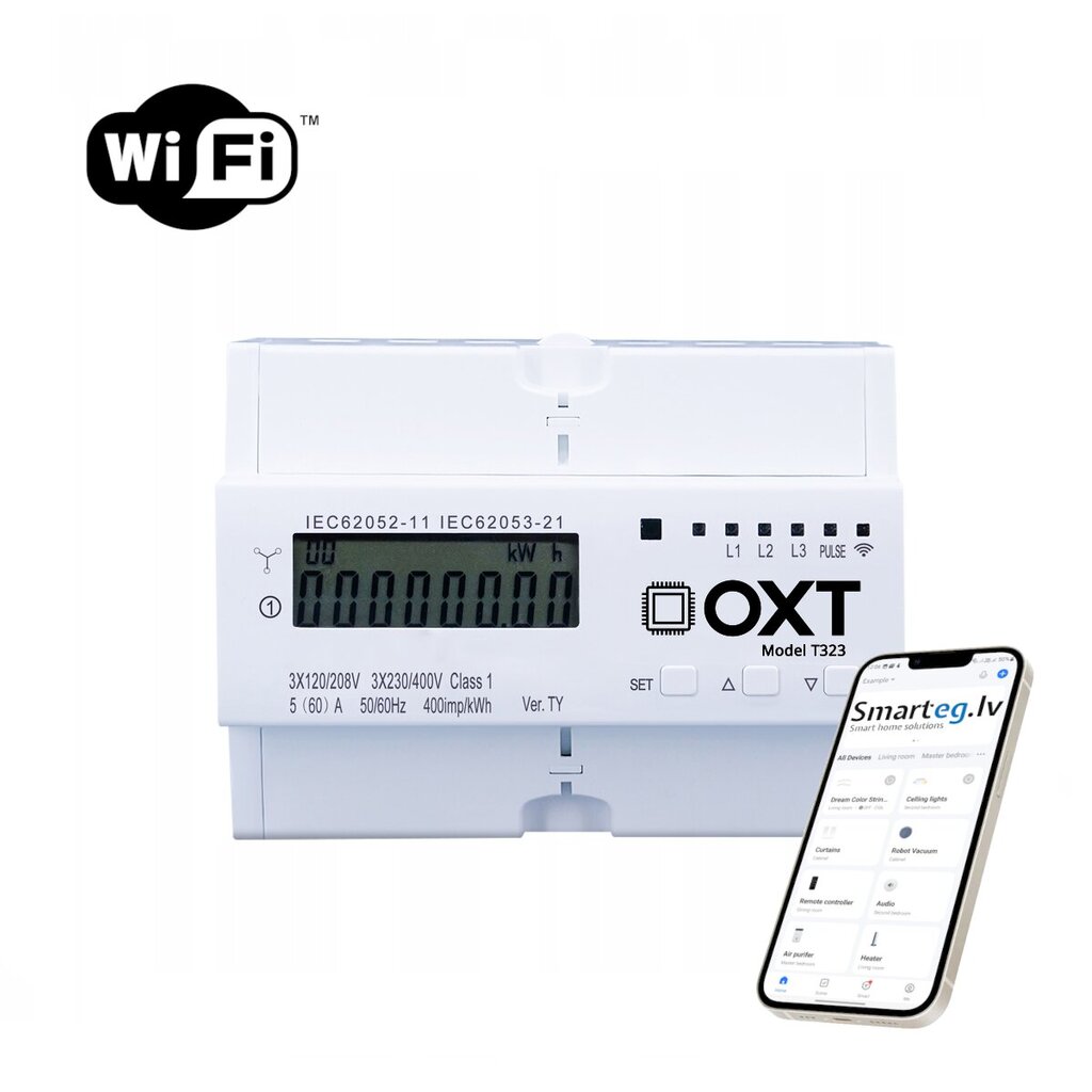 3-faasiline WiFi elektritarbimise arvesti hind ja info | Valvesüsteemid, kontrollerid | kaup24.ee