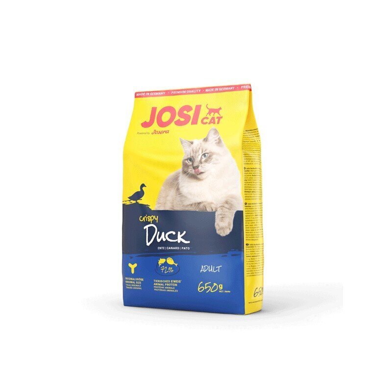 Kuivtoit kassidele Josera Josicat Crispy Duck pardiga, 650 g hind ja info | Kuivtoit kassidele | kaup24.ee