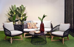 Уличный диван Bahia, черный/серый цвет цена и информация | Садовые стулья, кресла, пуфы | kaup24.ee