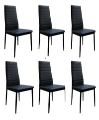 Set of 4x black eco leather dining chairs hind ja info | Söögilaua toolid, köögitoolid | kaup24.ee