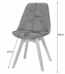 2-tooli komplekt Nori, hall/pruun hind ja info | Söögitoolid, baaritoolid | kaup24.ee