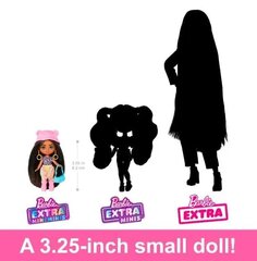 Kirjeldus Barbie Extra Fly nukud reisida stiilis, Kiik julge moe erinevate reisisihtkohtadesse! Iga posable 3,25-tolline Barbie Extra Mini Minis nukk on oma unikaalne välimus koos komplekt ideaalne lumi, kõrb, safari või rannas põgenemine. Sihtkoha-teemal hind ja info | Tüdrukute mänguasjad | kaup24.ee