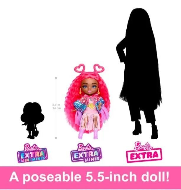 Kirjeldus Barbie Extra Fly nukud reisida stiilis, Kiik julge moe erinevate reisisihtkohtadesse! Iga posable 5,5-tolline Barbie Extra Minis nukk on oma unikaalne välimus koos komplekt ideaalne lumi, kõrb, safari või rannas põgenemine. Sihtkoha-teemaline ta цена и информация | Tüdrukute mänguasjad | kaup24.ee