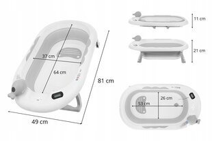 Kokkupandav beebivann elektroonilise termomeetri ja vannipadjaga Primabobo hall цена и информация | Maudynių prekės | kaup24.ee