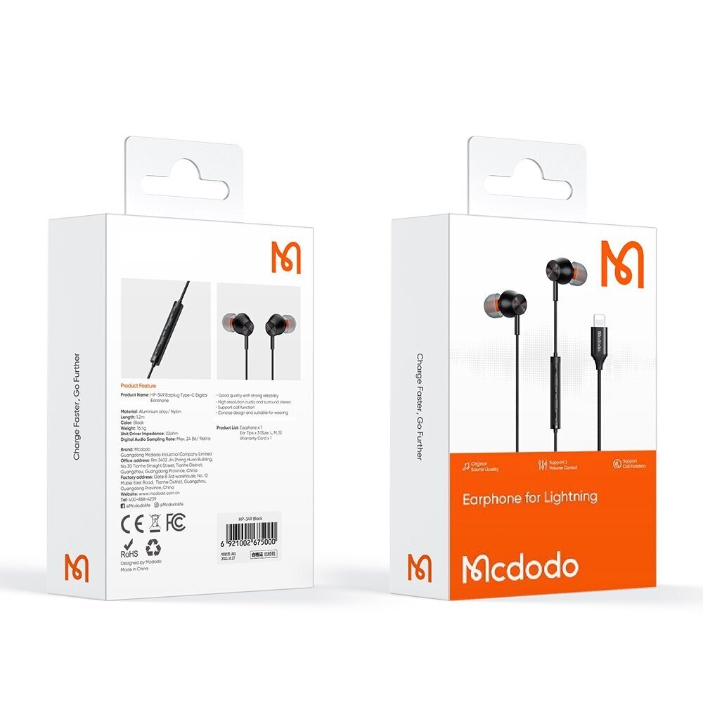 McDodo Earphone hind ja info | Kõrvaklapid | kaup24.ee