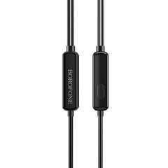 Borofone Earphones BM40 Sage with microphone black цена и информация | Наушники | kaup24.ee