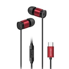 USAMS Słuchawki stereo EP-46 USB-C czerwony|red 1,2m HSEP4604 цена и информация | Наушники | kaup24.ee