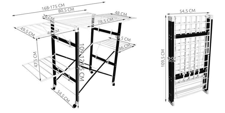 Pesukuivatusrest XXL, 175x54,5x123,5 cm hind ja info | Pesukuivatusrestid ja aksessuaarid | kaup24.ee