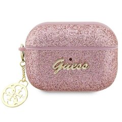 Guess GUAP2GLGSHP AirPods Pro 2 cover pink|pink Glitter Flake 4G Charm цена и информация | Наушники | kaup24.ee