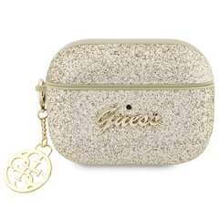 Guess GUAP2GLGSHD AirPods Pro 2 cover gold|gold Glitter Flake 4G Charm цена и информация | Амбушюры | kaup24.ee