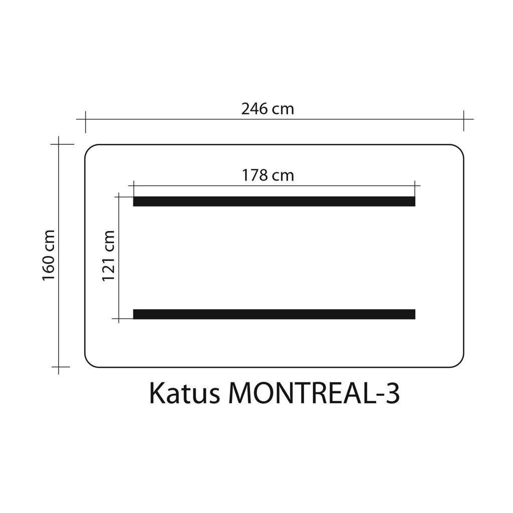 Välikiige varikatus Montreal 3, pruun цена и информация | Aiakiiged | kaup24.ee