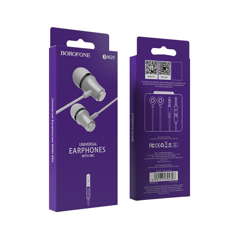 Borofone Earphones BM29 Gratified цена и информация | Kõrvaklapid | kaup24.ee