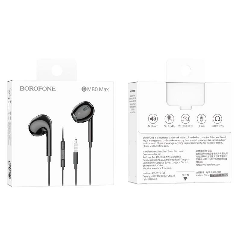 Borofone Earphones BM80 Max Gorgeous цена и информация | Kõrvaklapid | kaup24.ee