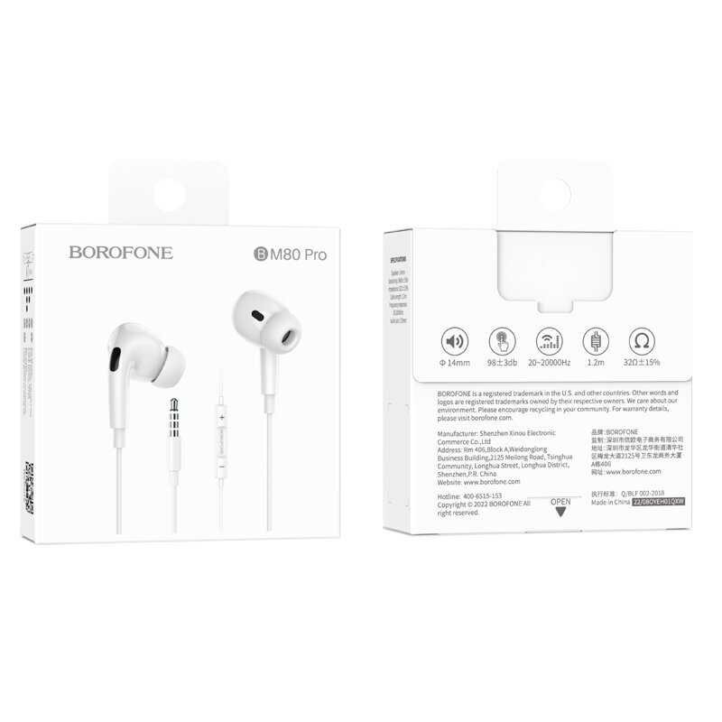 Borofone Earphones BM80 Pro Elegant hind ja info | Kõrvaklapid | kaup24.ee