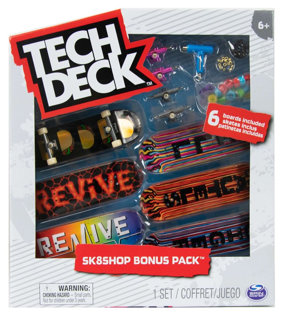 Komplekt Tech Deck of 6 fingerboard rula Bonus Pack Revive + tarvikud Sk8Shop hind ja info | Poiste mänguasjad | kaup24.ee