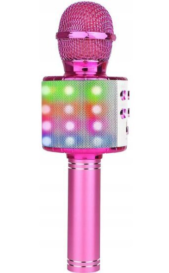Bluetooth karaokemikrofon LED valgustusega Manta, roosa цена и информация | Tüdrukute mänguasjad | kaup24.ee