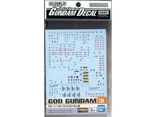 Bandai - Gundam Decal No.138 for RG God Gundam, 1/144, 65086 цена и информация | Аппликации, декорации, наклейки | kaup24.ee