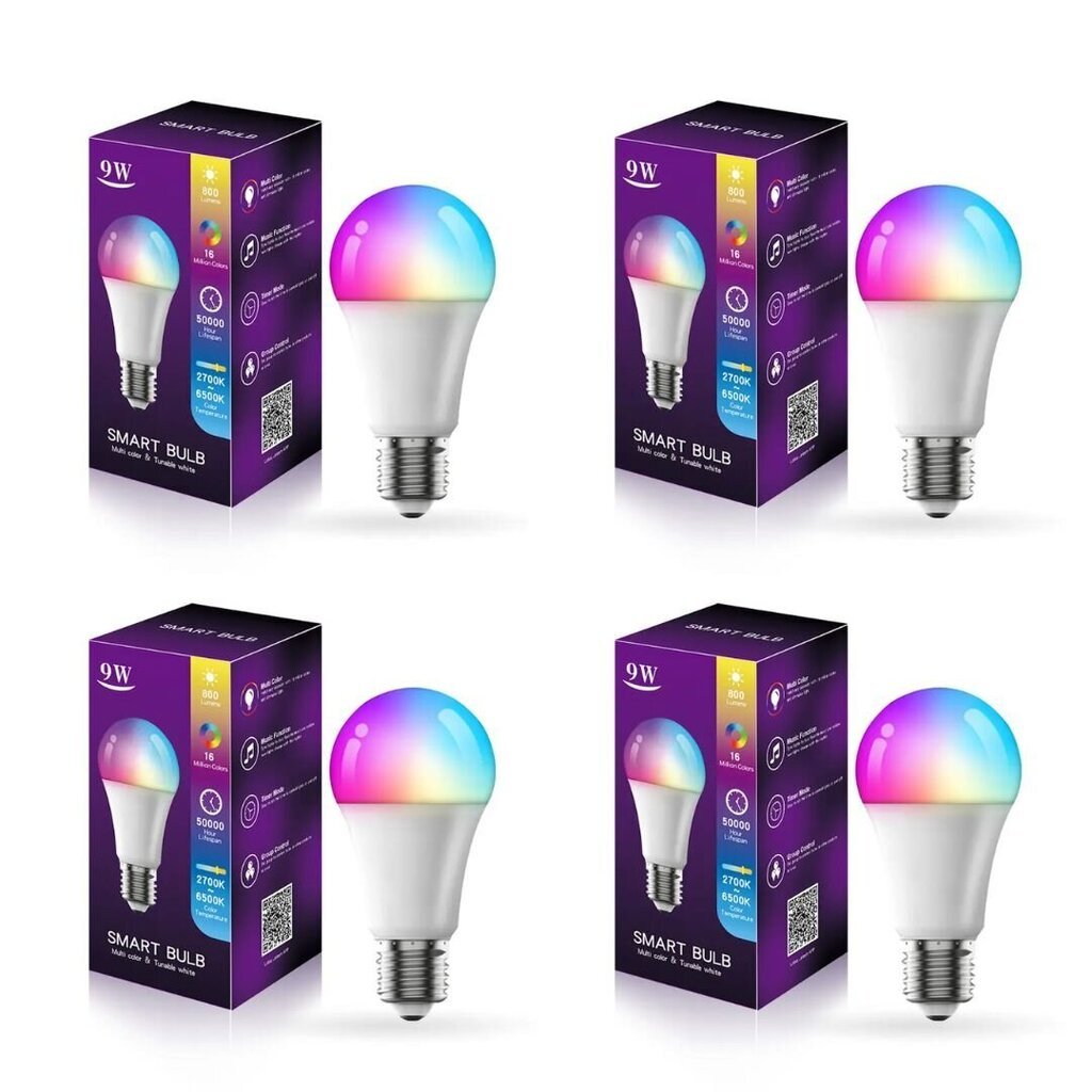 Smart LED RGB lamp, 4 tk. цена и информация | Lambipirnid, lambid | kaup24.ee