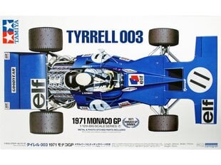 Tamiya - Tyrrell 003 1971 Monaco Grand Prix (with Photo Etched Parts), 1/12, 12054 цена и информация | Конструкторы и кубики | kaup24.ee