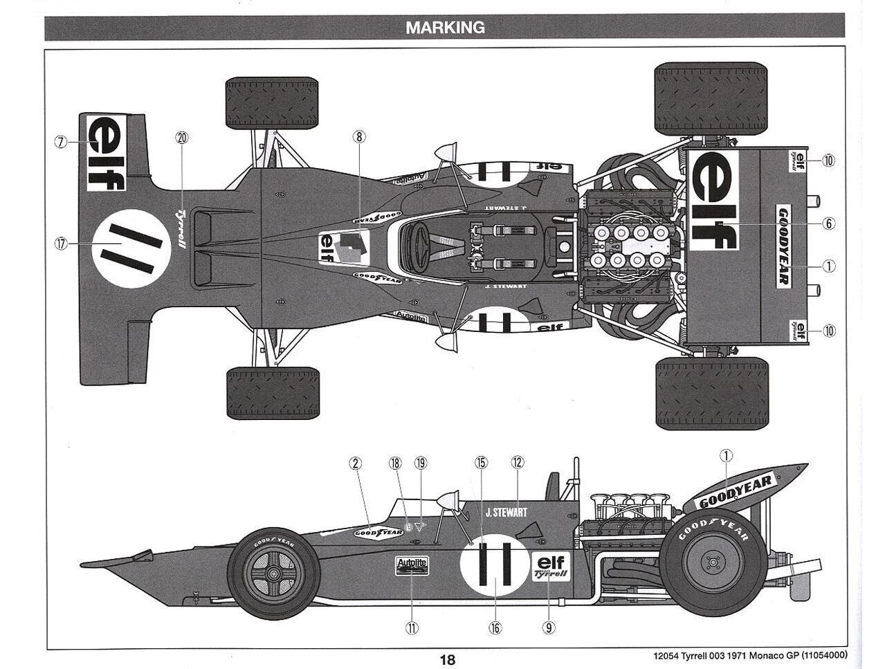 Tamiya - Tyrrell 003 1971 Monaco Grand Prix (with Photo Etched Parts), 1/12, 12054 цена и информация | Klotsid ja konstruktorid | kaup24.ee