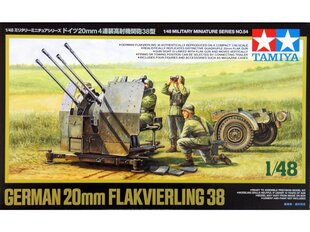 Tamiya - German 20mm Flakvierling 38 w/4 figures, 1/48, 32554 цена и информация | Конструкторы и кубики | kaup24.ee