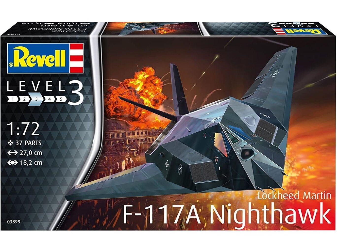 Revell - Lockheed F-117A Nighthawk, 1/72, 03899 hind ja info | Klotsid ja konstruktorid | kaup24.ee