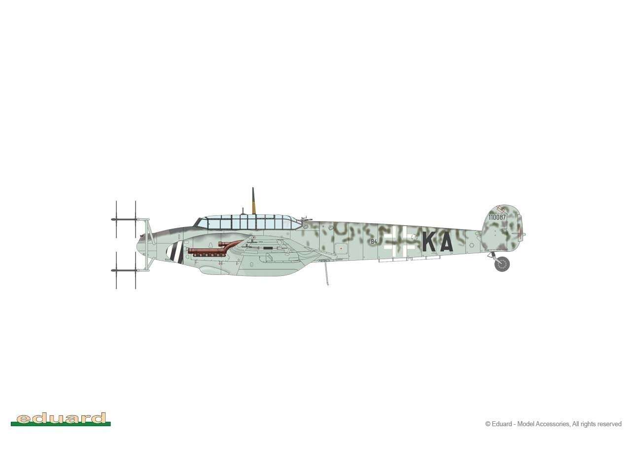 Eduard - Messerschmitt Bf 110G-4 Weekend edition, 1/48, 8405 hind ja info | Klotsid ja konstruktorid | kaup24.ee