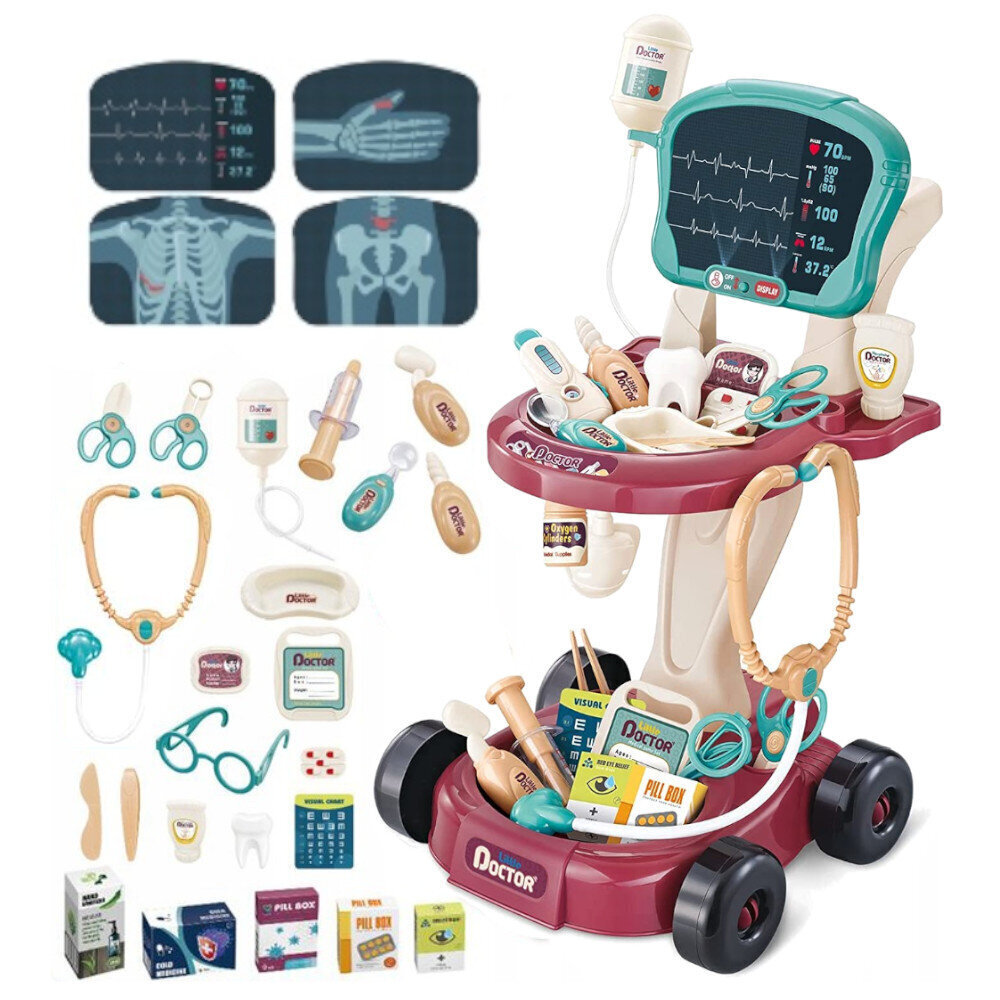 Arstikäruskomplekt röntgenipaneeliga 29-osaline hind ja info | Arendavad mänguasjad | kaup24.ee