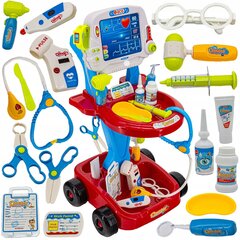 Arstikäru koos tarvikutega, komplekt arsti punane цена и информация | Развивающие игрушки | kaup24.ee