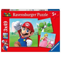 Пазл Равенсбургер 3х49 деталей Супер Марио цена и информация | Пазлы | kaup24.ee
