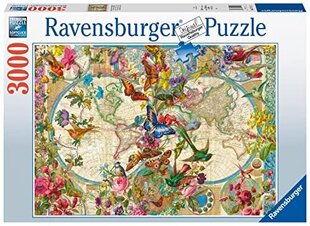 Пазл Ravensburger Flora & Fauna World Map, 3000 д. цена и информация | Пазлы | kaup24.ee