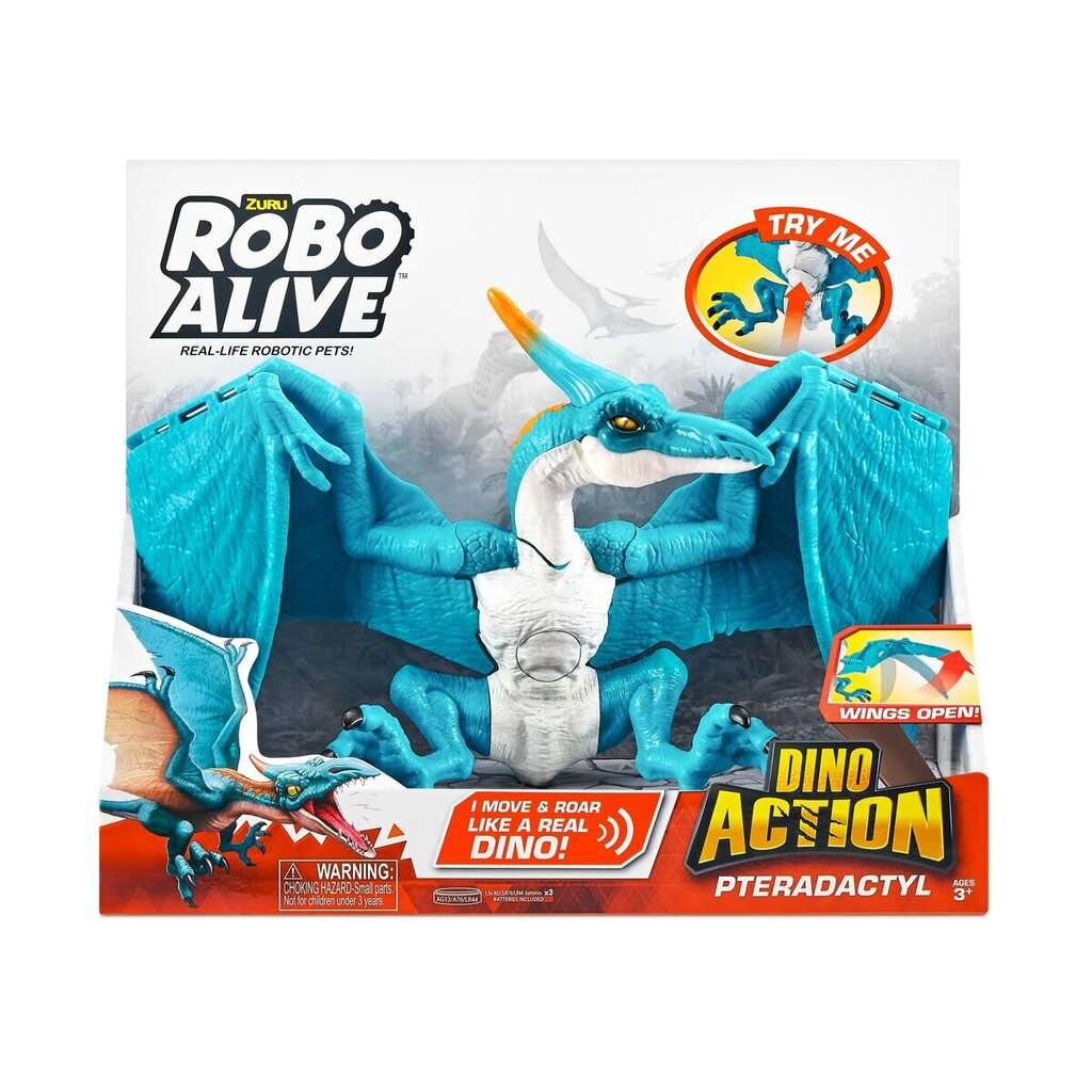 Dinosaurus Zuru Robo Alive Dino Action Pterodactyl Celeste hind ja info | Poiste mänguasjad | kaup24.ee