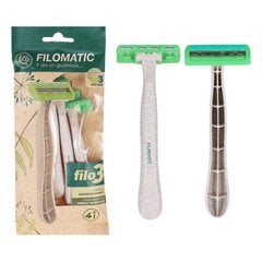 Habemeajamise žilett Bio Kolmekordne (4 pcs) цена и информация | Косметика и средства для бритья | kaup24.ee