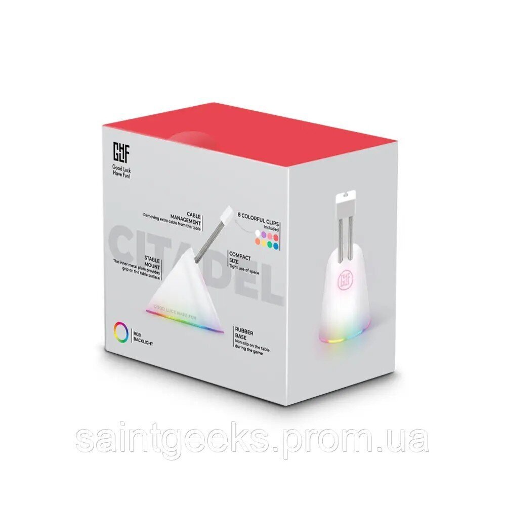 GLHF - Citadel Mouse Bungee Colorful, 3 clips, White, RGB hind ja info | Hiired | kaup24.ee