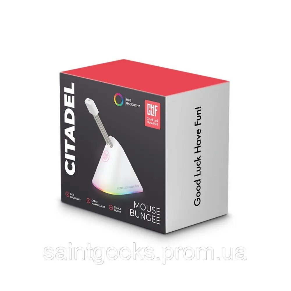 GLHF - Citadel Mouse Bungee Colorful, 3 clips, White, RGB hind ja info | Hiired | kaup24.ee