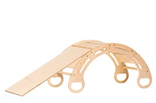 Puidust kiiktool, rocker + slaid Montessori BZ85 85 cm hind ja info | Arendavad mänguasjad | kaup24.ee