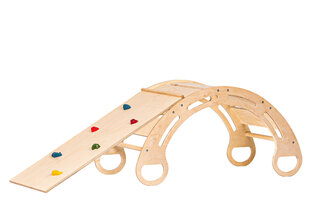 Puidust kiiktool, rocker + slaid ronimiseks Montessori BZW85 85 cm цена и информация | Развивающие игрушки | kaup24.ee
