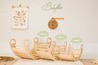 Puidust kiiktool, rocker Montessori puidust vineer + padi rokkarile Värv hall 85 cm hind ja info | Arendavad mänguasjad | kaup24.ee