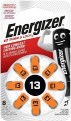 Energizer patarei Zinc Air 13 8 tk. Hearing Aid цена и информация | Батарейки | kaup24.ee