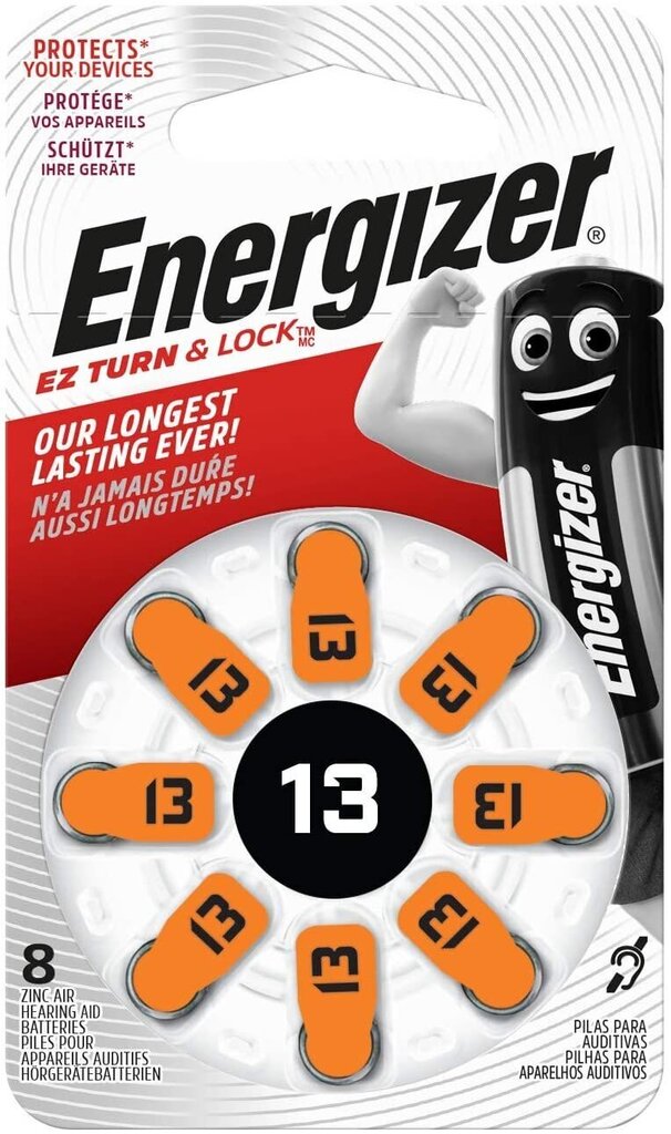 Energizer patarei Zinc Air 13 8 tk. Hearing Aid цена и информация | Patareid | kaup24.ee