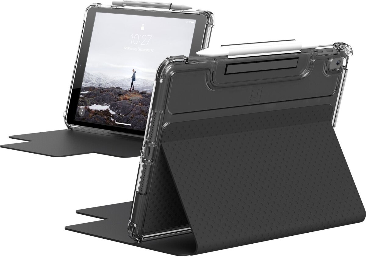 Kaitseümbris Urban Armor Gear UAG Lucent iPad 8th/7th gen 10.2", must /läbipaistev hind ja info | Tahvelarvuti kaaned ja kotid | kaup24.ee