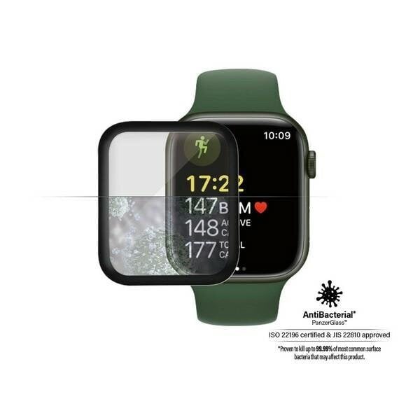 Kaitseklaas PanzerGlass Curved Apple Watch 7 41mm Antibacterial czarny|black hind ja info | Nutikellade ja nutivõrude tarvikud | kaup24.ee